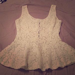Lace peplum top size small